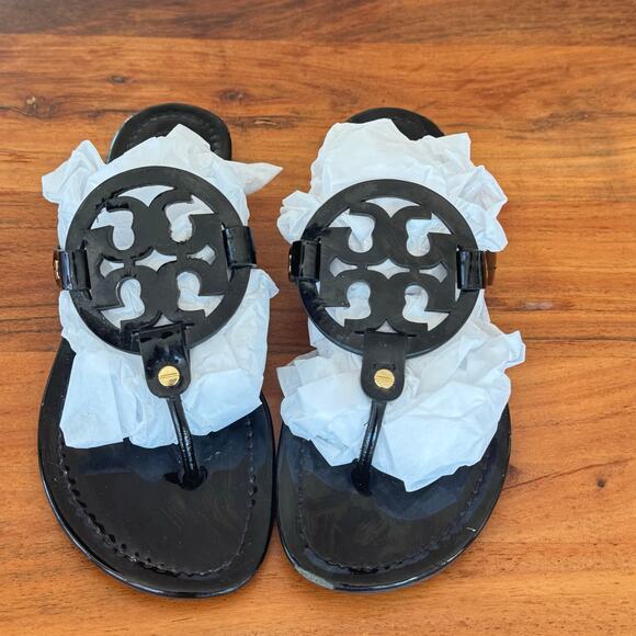 Tory Burch Shoes - Tory Burch Miller Sandal Black Patent 9 1/2
